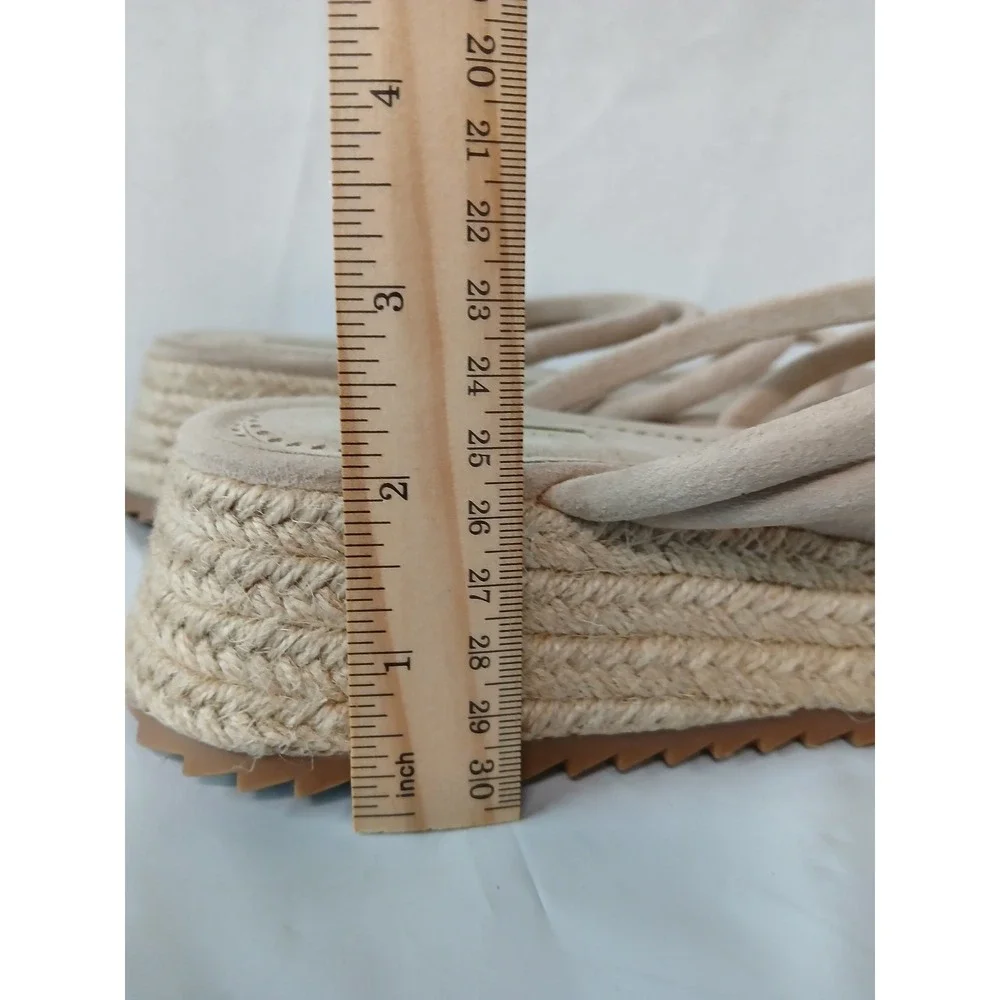 Beige Espadrille Platform Sandals